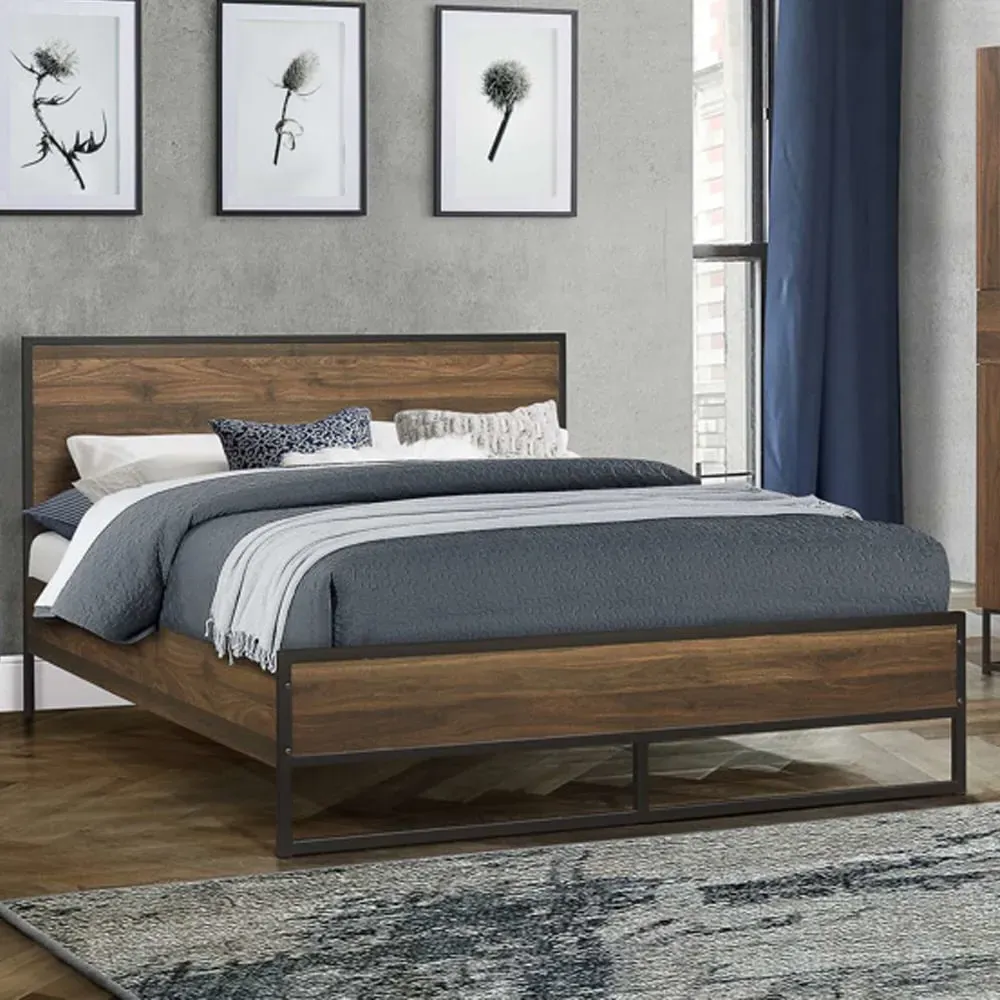 Huston Small Double Bed Frame - Walnut