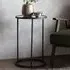 Hutten Round Side Table - Clear Glass, Black Metal