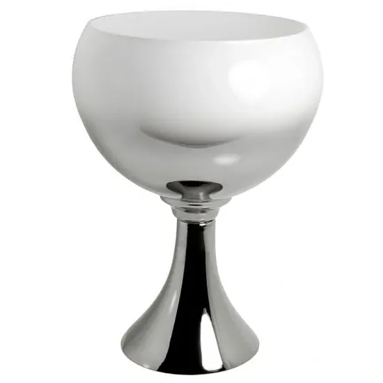 Hutton Large Goblet - White, Chrome image