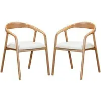 Hvar Dining Chair with Fabric Seat - Oak (Pair)