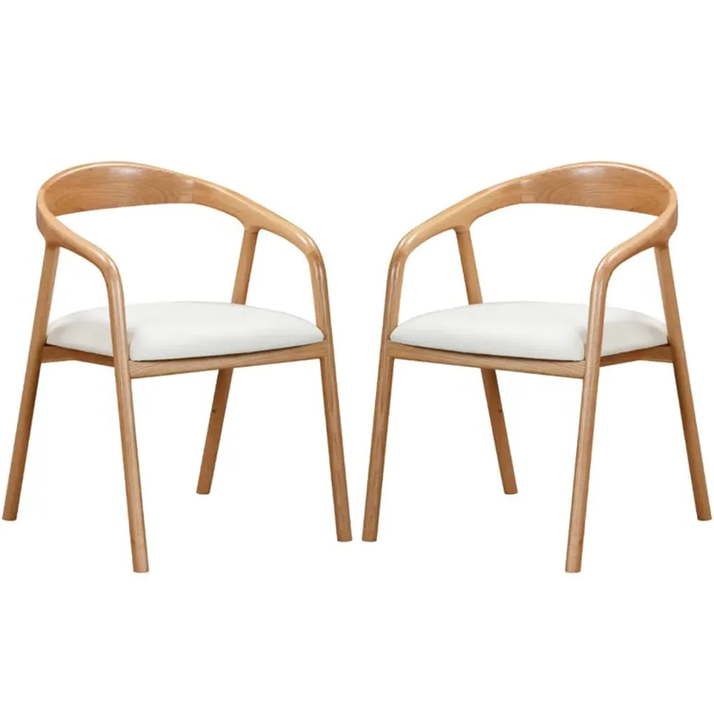 Hvar Dining Chair with Fabric Seat - Oak (Pair) image