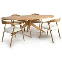 Hvar Oval Dining Table with 6 Chairs - Oak
