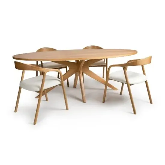 Hvar Oval Dining Table with 6 Chairs - Oak