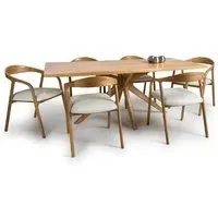 Hvar Small Rectangular Dining Table with 4 Chairs - Oak