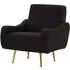 Hyannis Bedroom Chair with Gold Legs - Black, Fabric