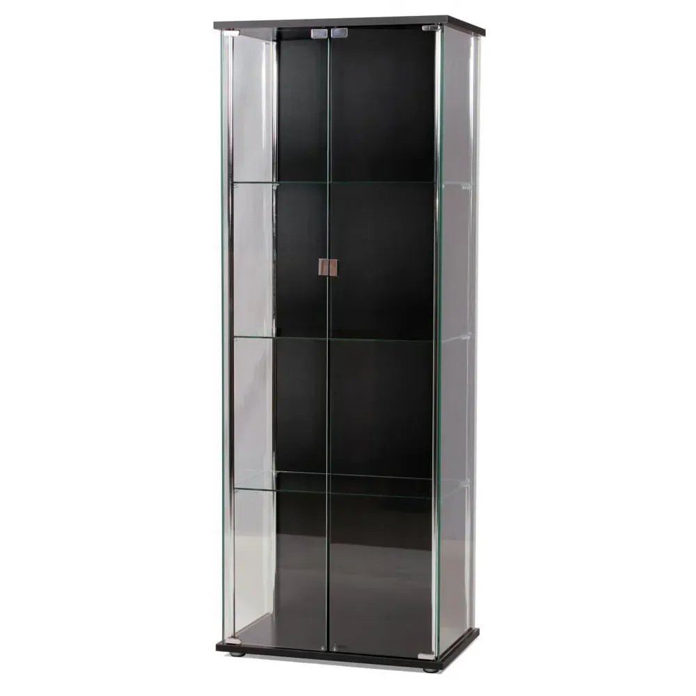 Hyannis Wooden Display Cabinet with 2 Glass Doors - Black image