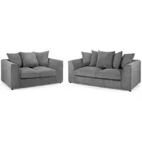 Hyeres 3+2 Seater Sofa Set - Grey, Fabric