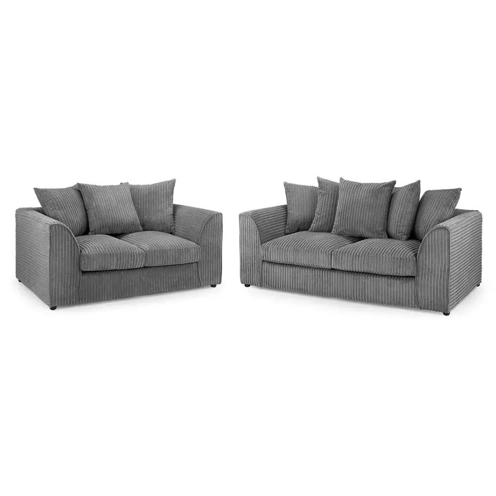 Hyeres 3+2 Seater Sofa Set - Grey, Fabric