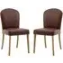 Hyeres Dining Chairs with Oak Legs - Antique Brown, Faux Leather