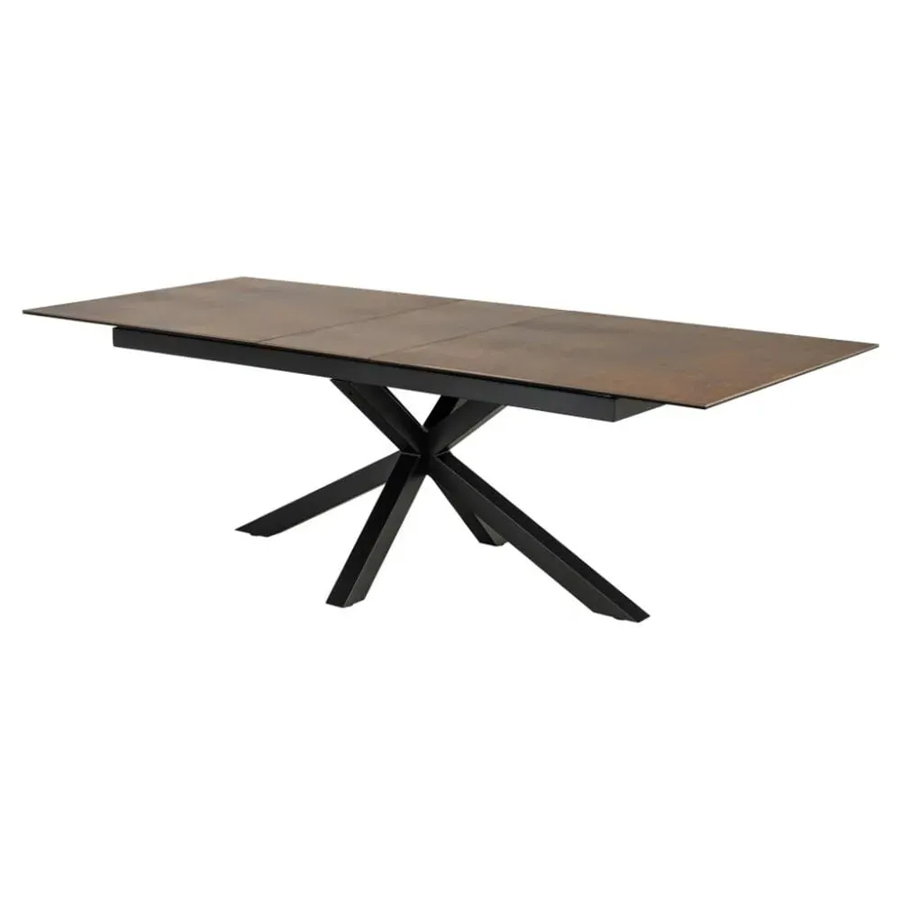Hyeres Large Extendable Dining Table - Brown, Ceramic