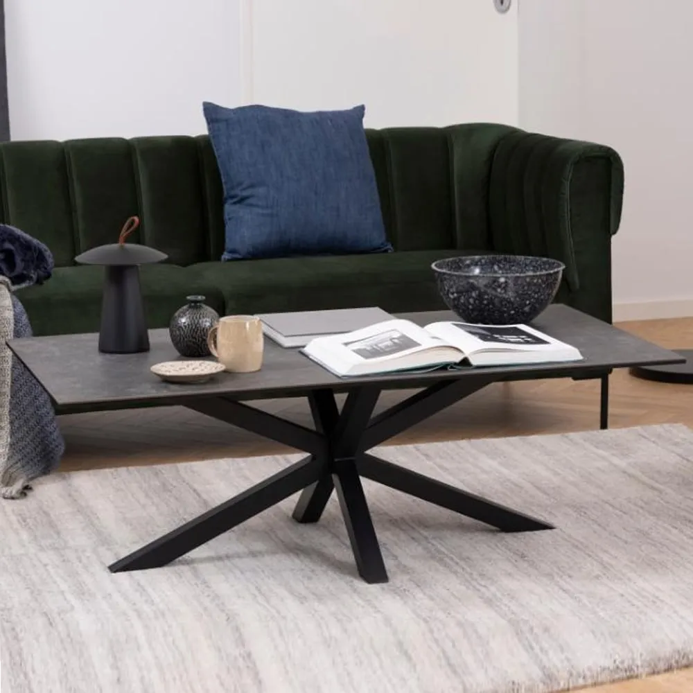 Hyeres Rectangular Coffee Table - Black, Ceramic image