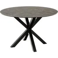 Hyeres Round Dining Table - Black, Ceramic