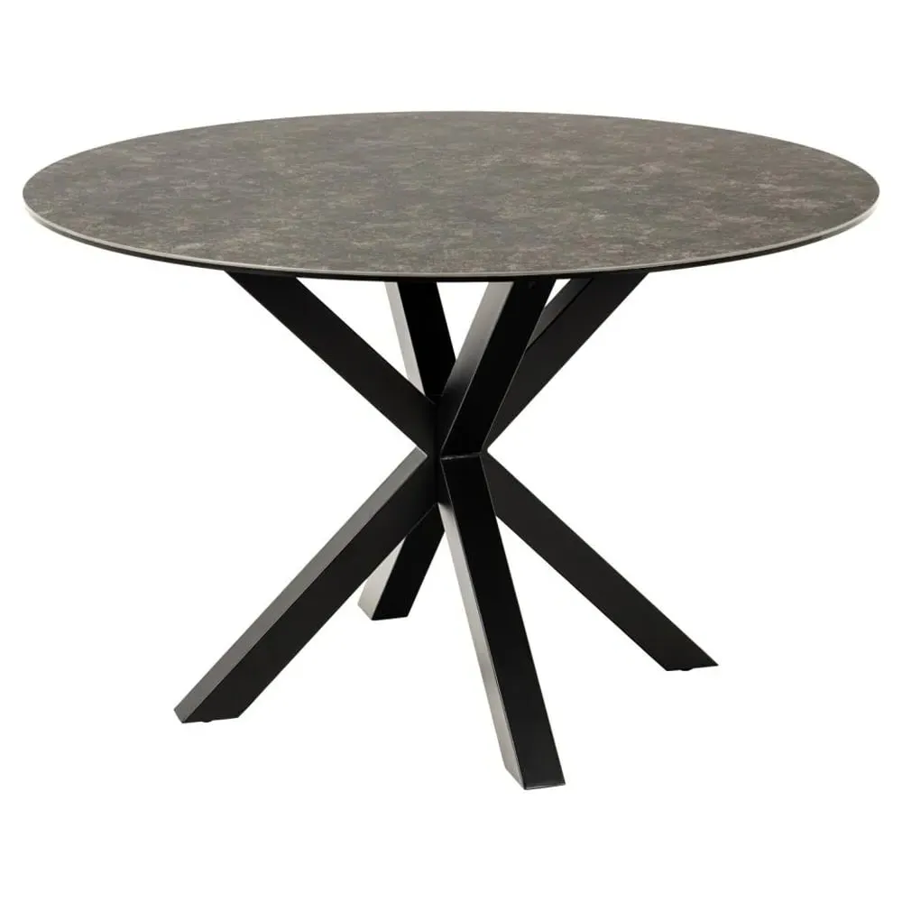 Hyeres Round Dining Table - Black, Ceramic
