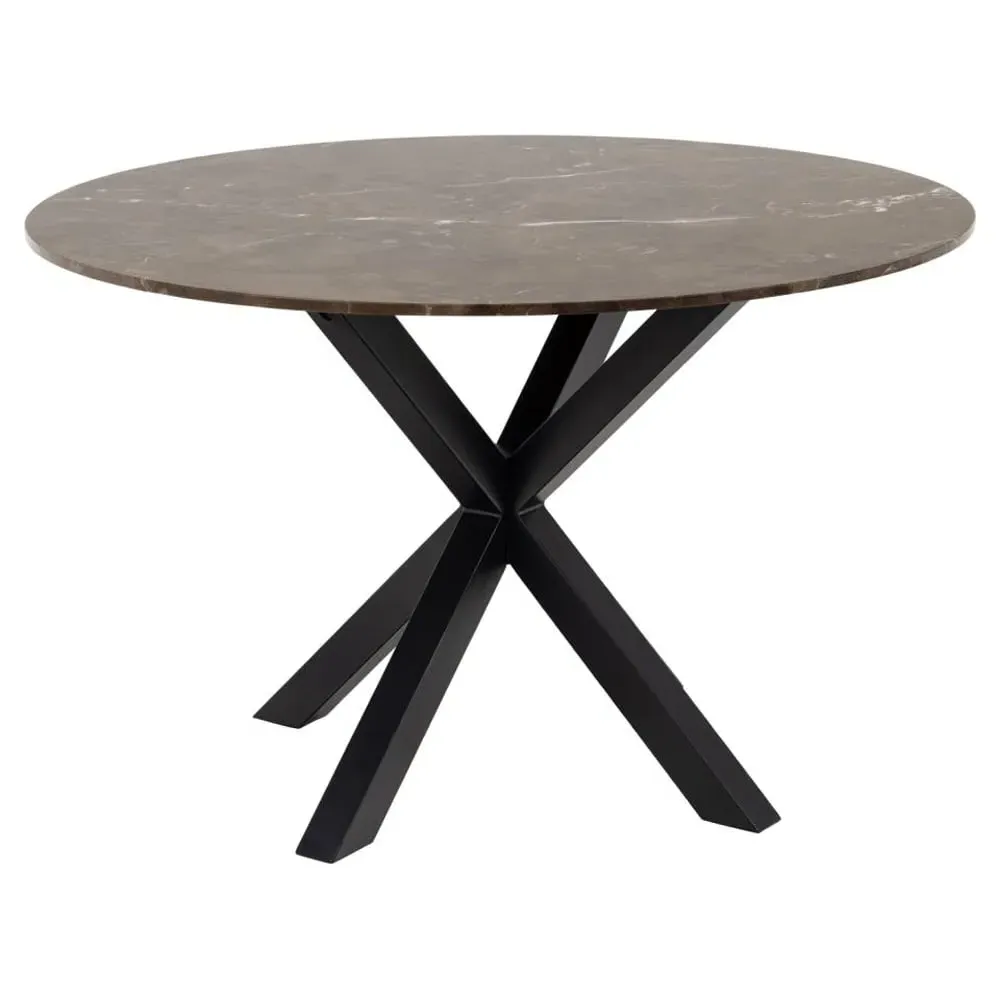 Hyeres Round Dining Table - Brown, Marble