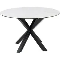 Hyeres Round Dining Table - White, Ceramic