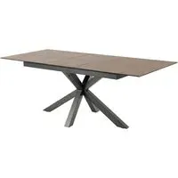 Hyeres Small Extendable Dining Table - Brown, Ceramic