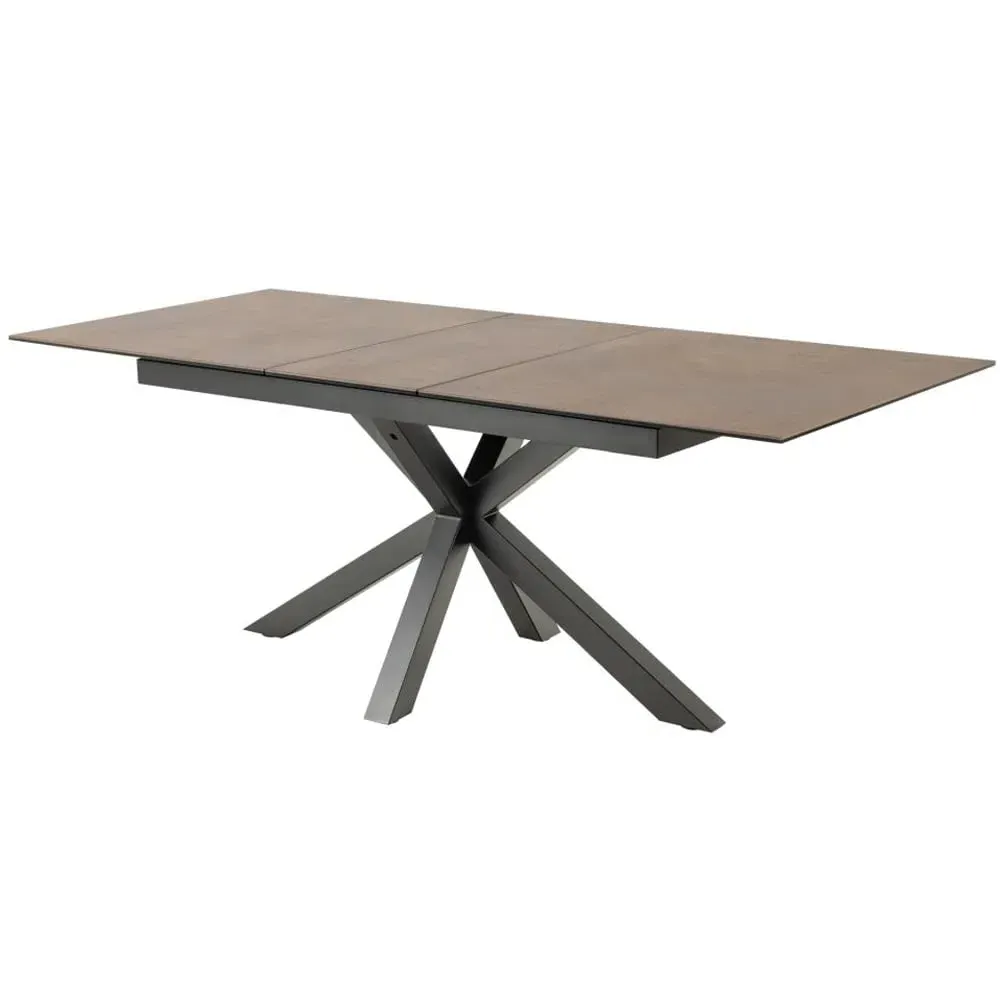 Hyeres Small Extendable Dining Table - Brown, Ceramic