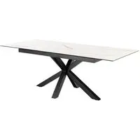 Hyeres Small Extendable Dining Table - White, Ceramic