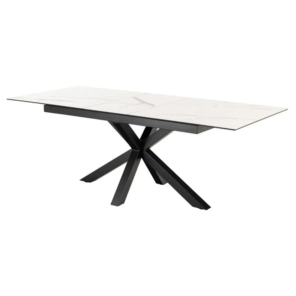 Hyeres Small Extendable Dining Table - White, Ceramic