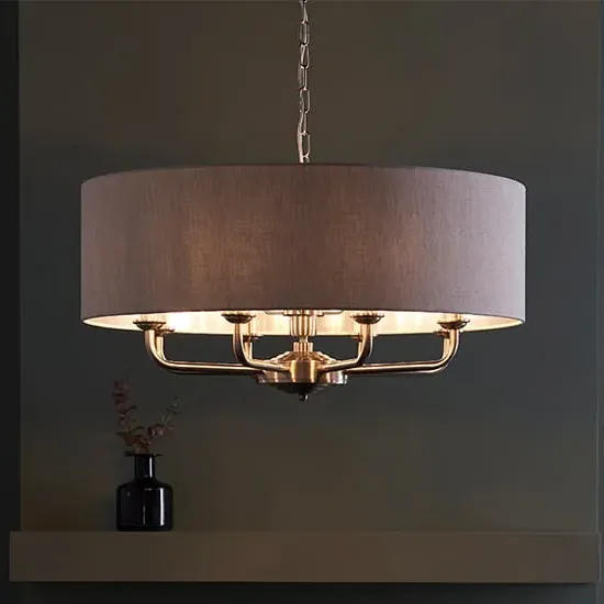 Hyesan 8 Lights Ceiling Pendant Light - Charcoal, Brass