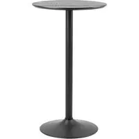 Ibika Round Bar Table with Metal Base - Matt Black