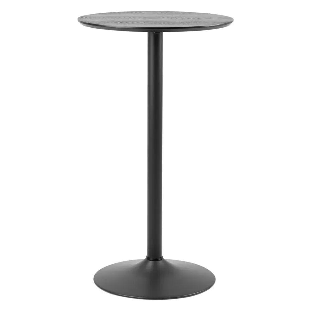 Ibika Round Bar Table with Metal Base - Matt Black image