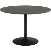 Ibika Round Dining Table with Black Base - Black, Melamine alternate view