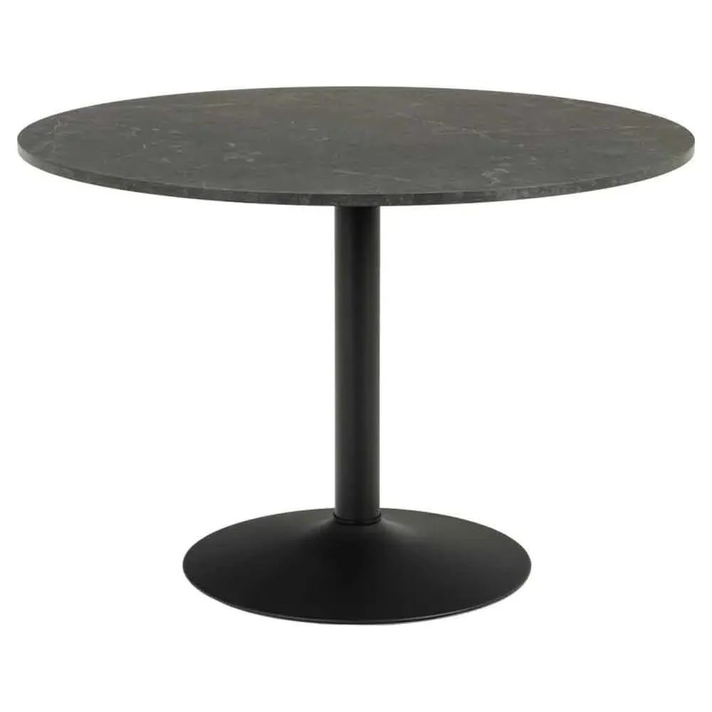 Ibika Round Dining Table with Black Base - Black, Melamine product