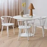 Ibika Wooden Dining Table with 4 Chairs - White