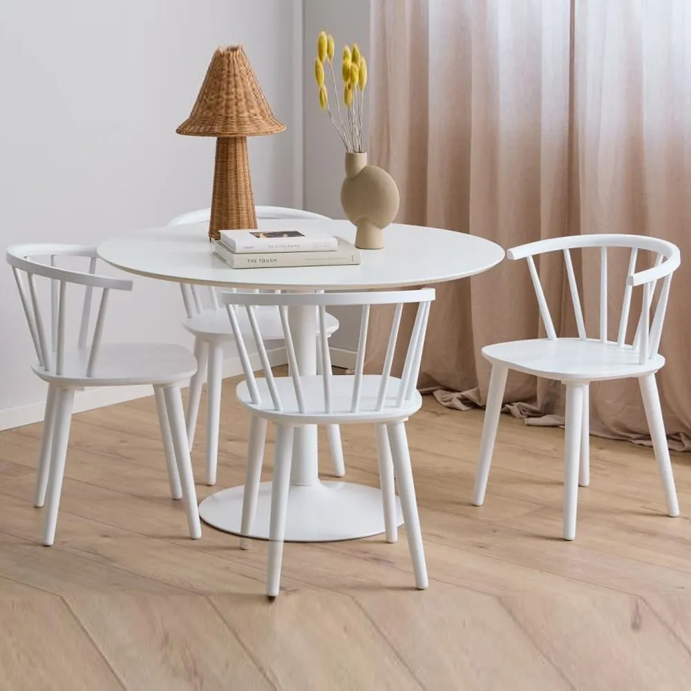 Ibika Wooden Dining Table with 4 Chairs - White image