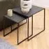 Ibiza Nest of 2 Tables - Black, Marble Effect