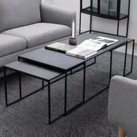Ibiza Nesting Coffee Tables - Black, Marble Effect
