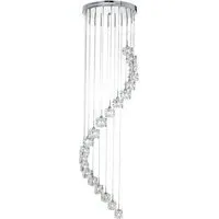 Ice Cube 20 Light Multi Drop Pendant Light - Chrome, Glass