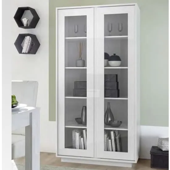 Iconic Display Cabinet with 2 Doors - White, High Gloss