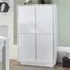 Iconic Highboard with 4 Doors - White, High Gloss