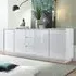 Iconic Sideboard with 4 Doors 3 Drawers - White, High Gloss
