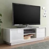 Iconic TV Stand with 2 Doors - White, High Gloss