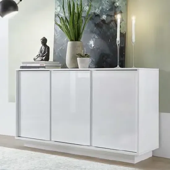 Iconic Wooden Sideboard with 3 Doors - White image
