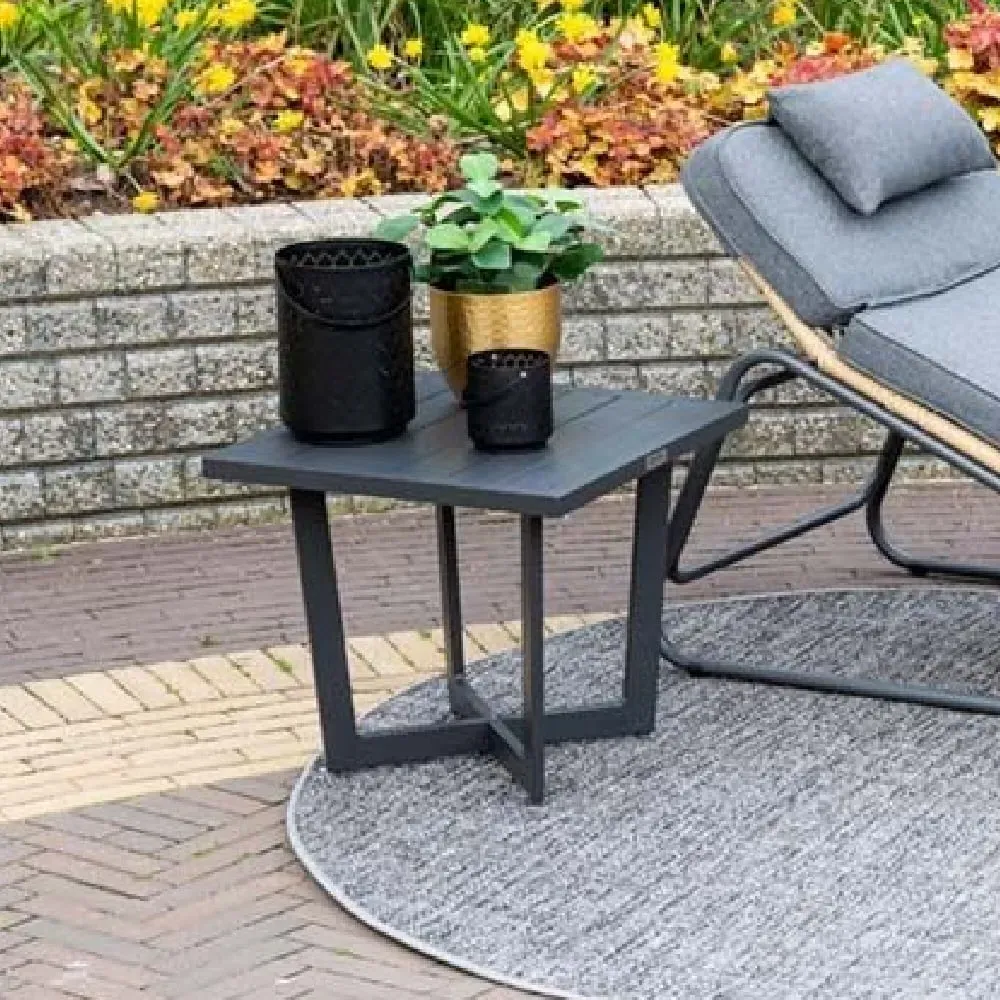 Idriya Small Garden Side Table - Black, Aluminium image