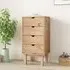 Ieva 4 Drawer Chest - Brown, Pine Wood
