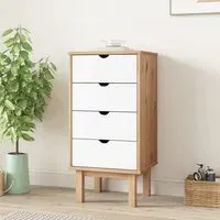 Ieva 4 Drawer Chest - Brown, Pine Wood