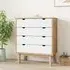 Ieva Wide 4 Drawer Chest - Brown and White, Pine Wood
