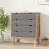 Ieva Wide 4 Drawer Chest - Brown, Pine Wood