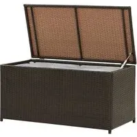 Ijaya 100cm Garden Storage Box with Gas Lift - Brown, PE Rattan