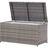 Ijaya 100cm Garden Storage Box with Gas Lift - Grey, PE Rattan
