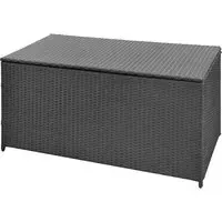 Ijaya 120cm Garden Storage Box with Gas Lift - Black, PE Rattan