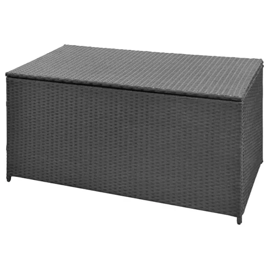 Ijaya 120cm Garden Storage Box with Gas Lift - Black, PE Rattan