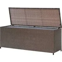 Ijaya 120cm Garden Storage Box with Gas Lift - Brown, PE Rattan