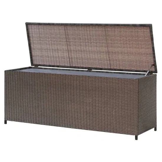 Ijaya 120cm Garden Storage Box with Gas Lift - Brown, PE Rattan