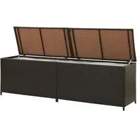 Ijaya 200cm Garden Storage Box with Gas Lift - Brown, PE Rattan
